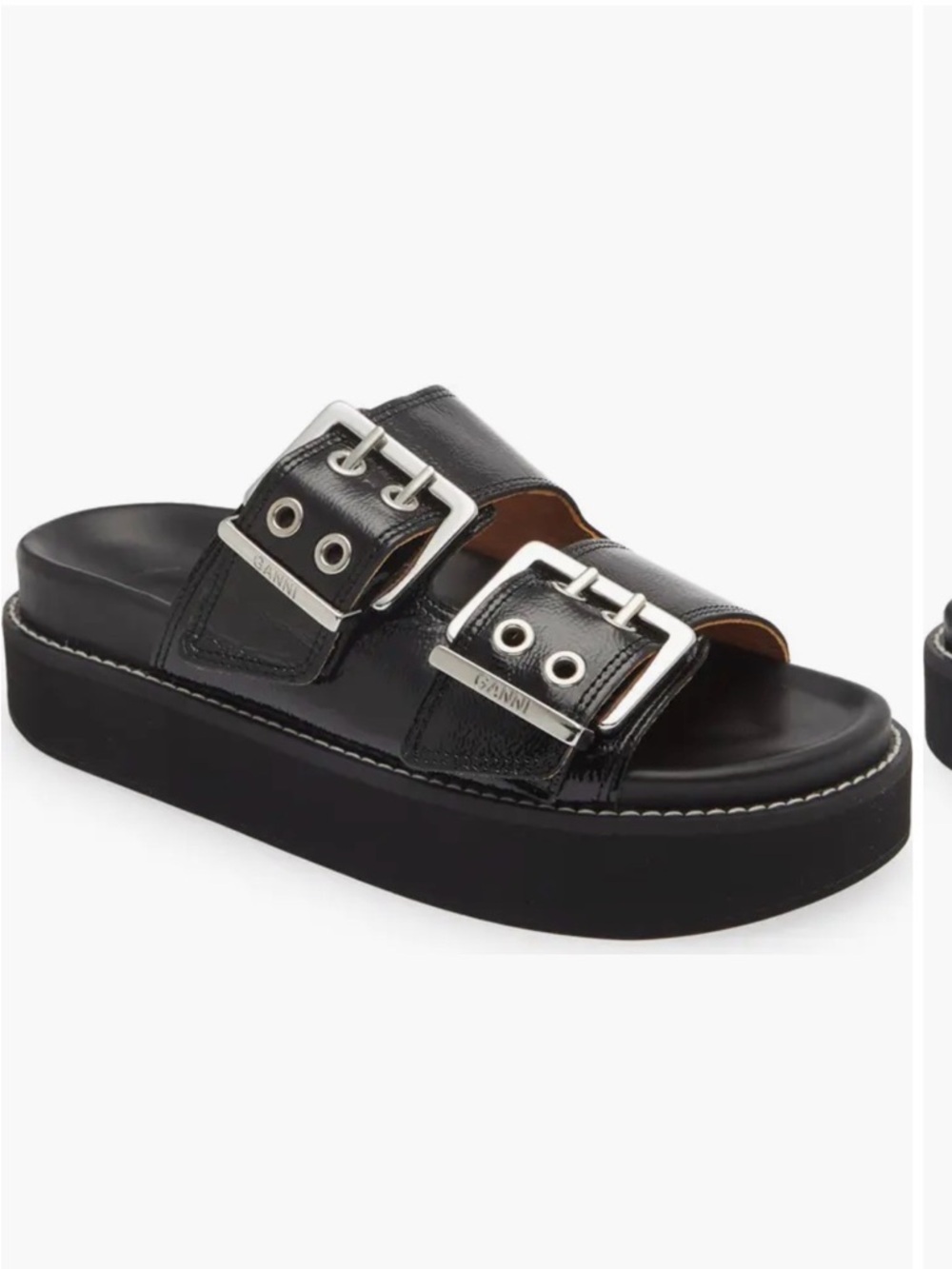 Ganni Egret Buckle Platform Sandal size 35 - size 5